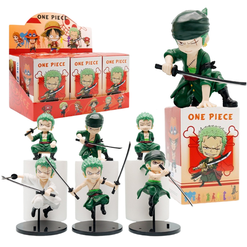 Model Kit One Piece - アニメワンピース 6個セット アニメフィギュア ロロノア・ゾロ バトルモード ブラインドボックス
