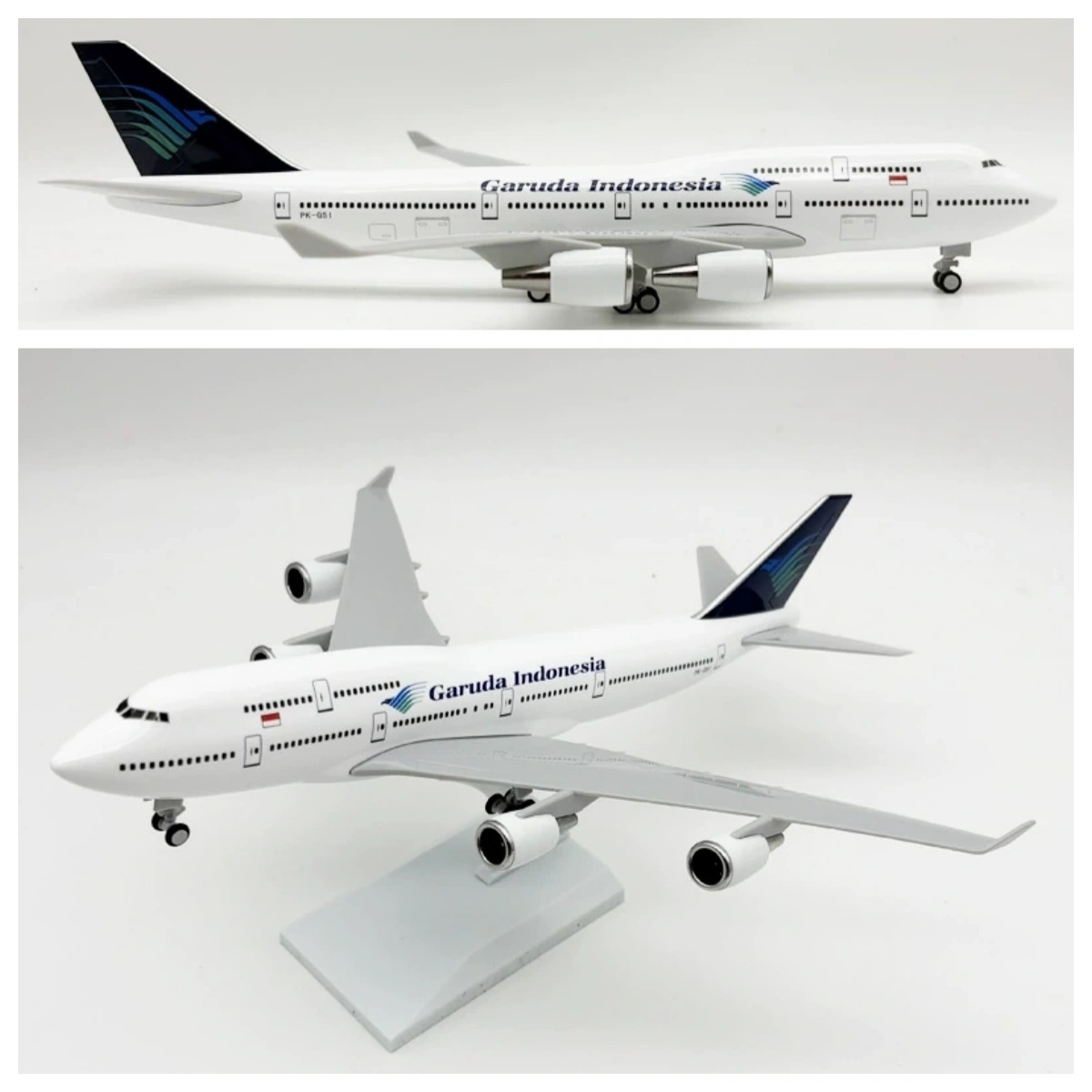 Model Kit Indonesia - 1/250スケール 30cm 747飛行機モデル B747 ガルーダ・インドネシア航空 レジン製飛行機モデルキット（スタンド付き）航空コレクションギフト