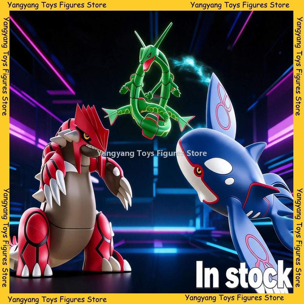 Model Kit Rayquaza - バンダイオリジナルポケモンスケールワールドホーンエリアグラードンレイクザウカイオーグレ食品玩具アニメーションアクションフィギュア子供のギフト