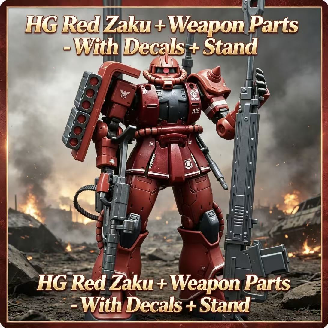 Model Kit Zaku - 024HG チャーズカスタム オールドタイプ レッドザクI HG 1/144