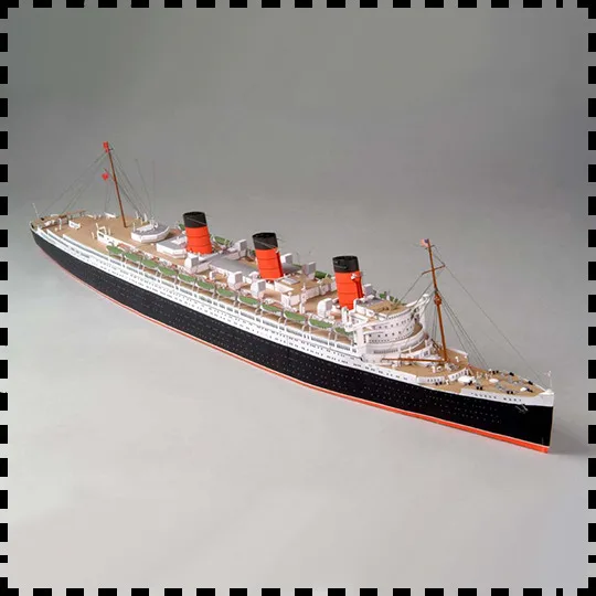 Model Kit Queen Mary - 英国のスチーマー紙モデルキット、ロイヤルメール、rms、クイーンメリー、オーシャンライナー、手作りのおもちゃのパズル、1:400スケール